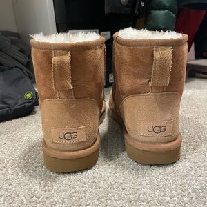 UGG Tan Classic Mini Boots with Sheepskin Lining